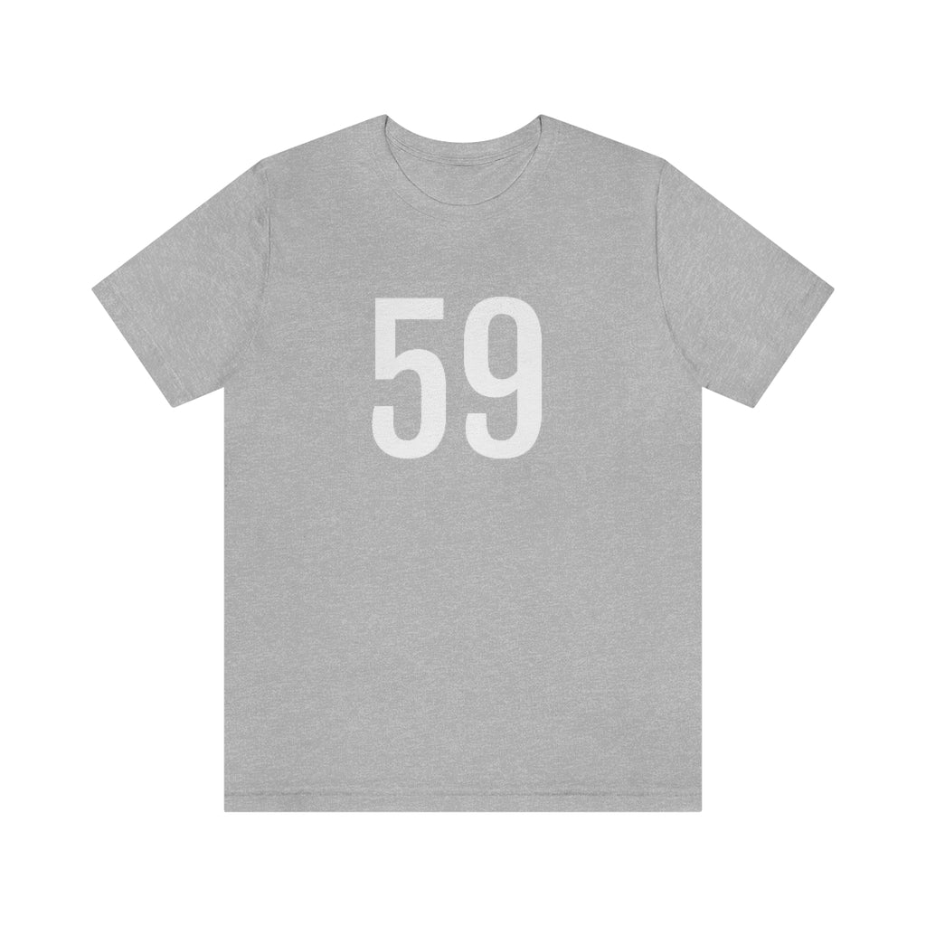 Athletic Heather T-Shirt 59 Numbered T Shirt with Number On Them for Numerological Black Tshirt Outfit Petrova Designs