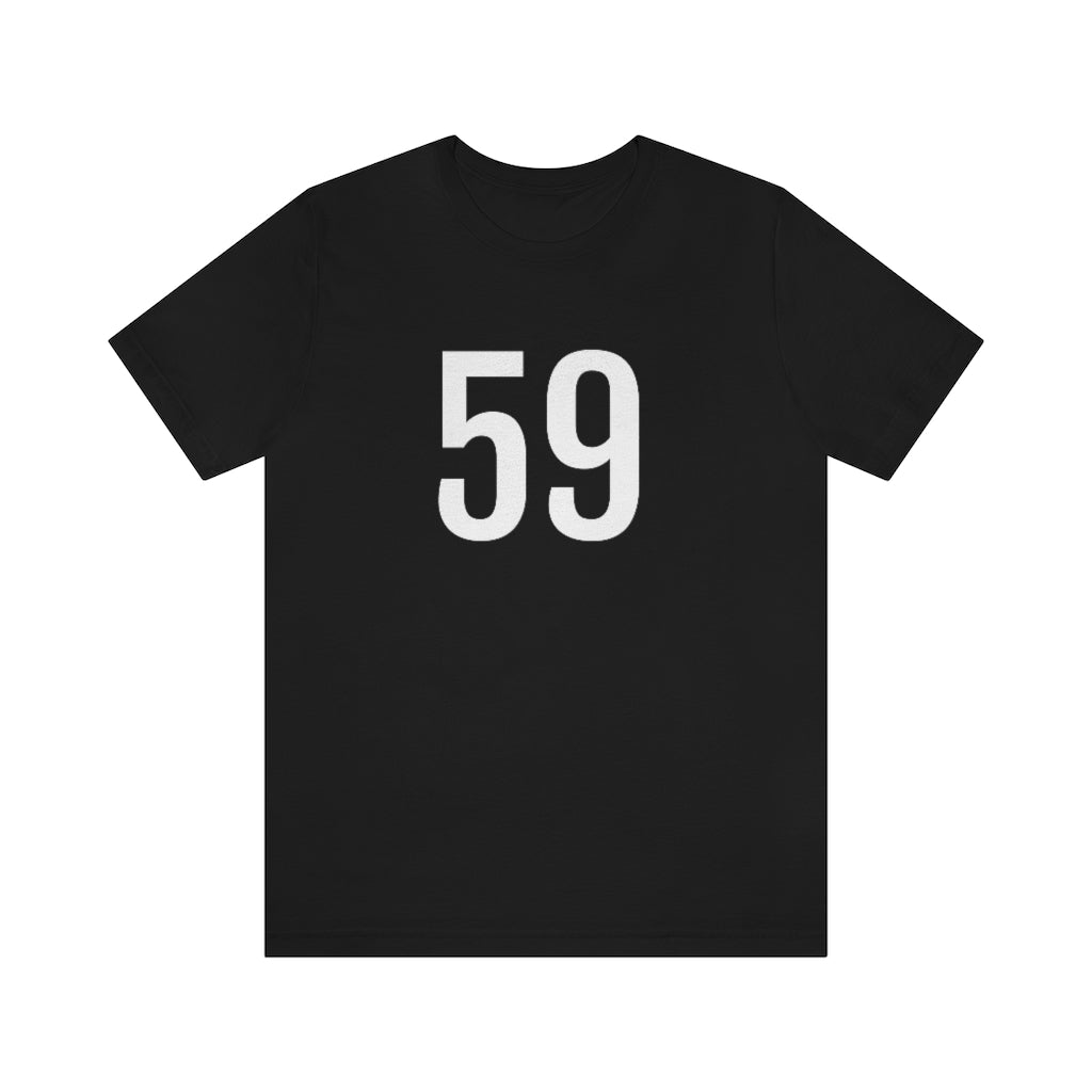 Black T-Shirt 59 Numbered T Shirt with Number On Them for Numerological Black Tshirt Outfit Petrova Designs