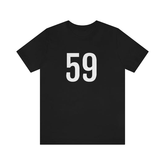 Black T-Shirt 59 Numbered T Shirt with Number On Them for Numerological Black Tshirt Outfit Petrova Designs