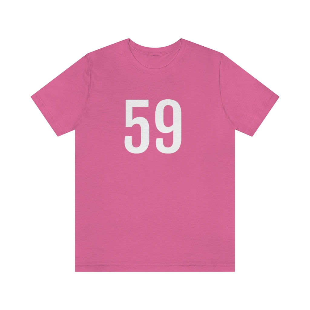 Charity Pink T-Shirt 59 Numbered T Shirt with Number On Them for Numerological Black Tshirt Outfit Petrova Designs