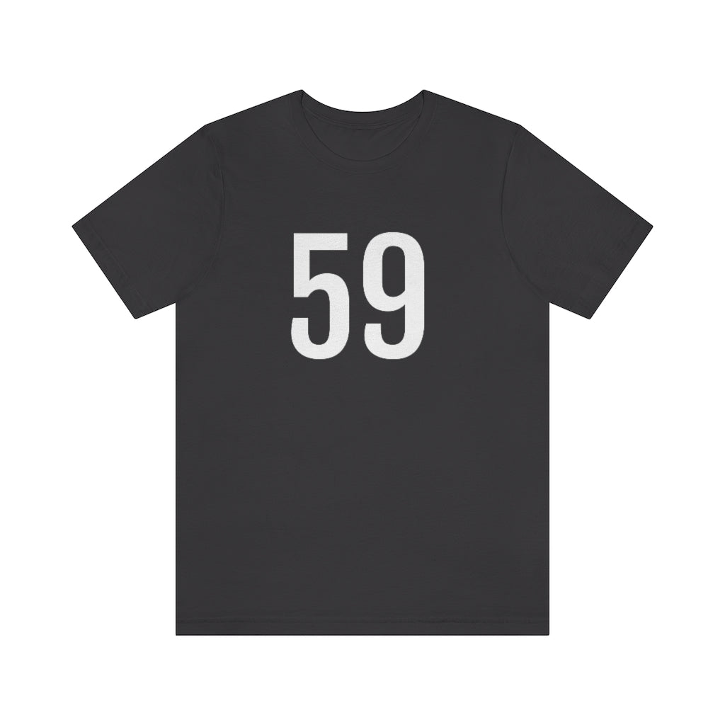 Dark Grey T-Shirt 59 Numbered T Shirt with Number On Them for Numerological Black Tshirt Outfit Petrova Designs