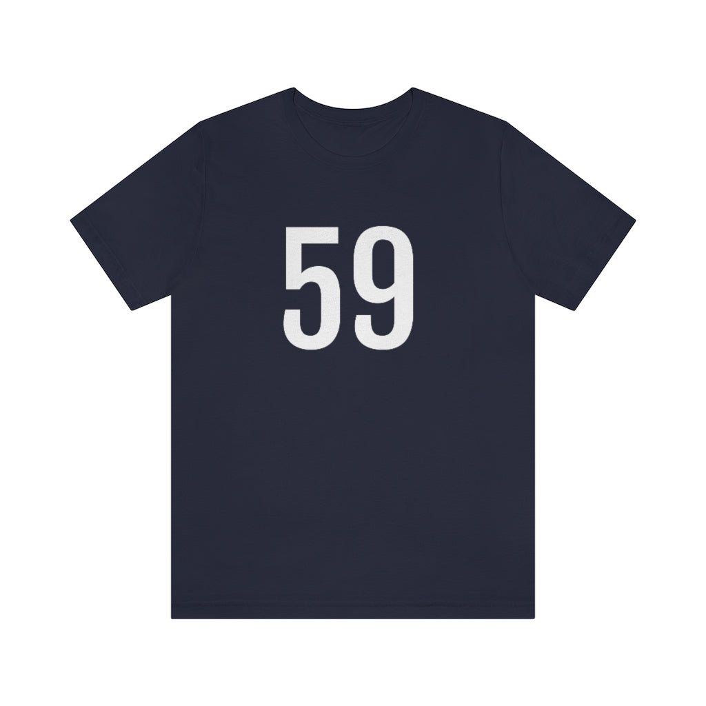 Navy T-Shirt 59 Numbered T Shirt with Number On Them for Numerological Black Tshirt Outfit Petrova Designs