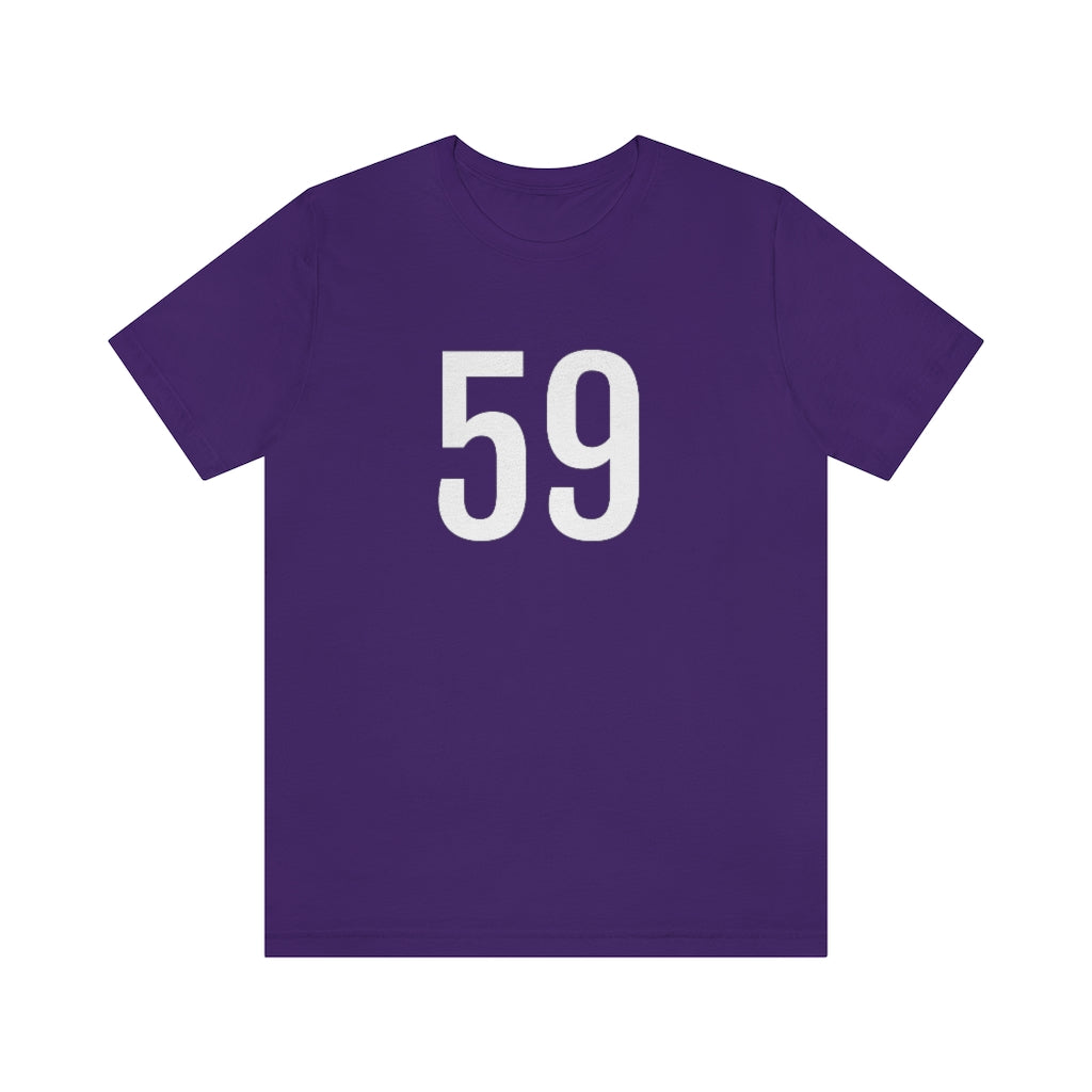 Team Purple T-Shirt 59 Numbered T Shirt with Number On Them for Numerological Black Tshirt Outfit Petrova Designs