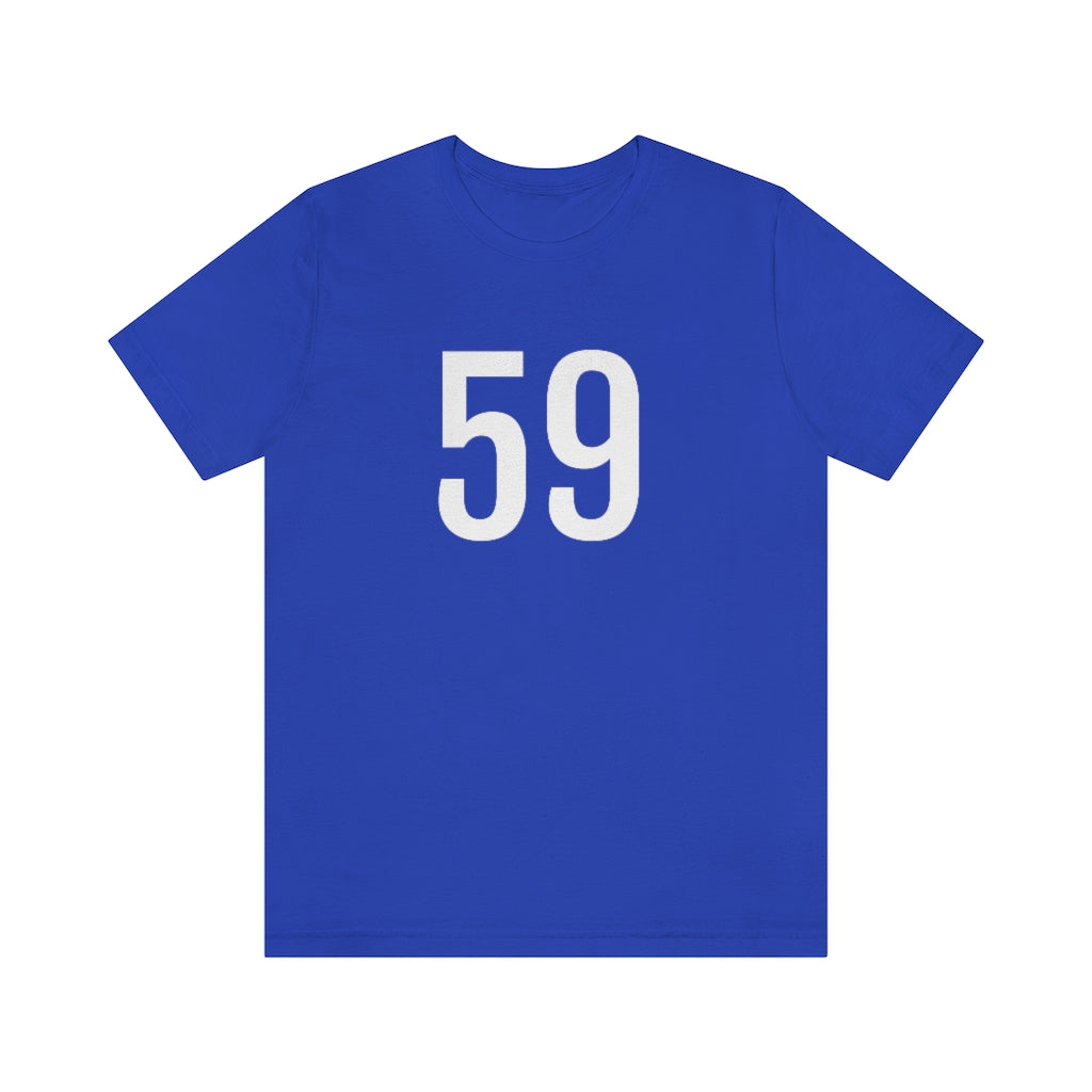 True Royal T-Shirt 59 Numbered T Shirt with Number On Them for Numerological Black Tshirt Outfit Petrova Designs