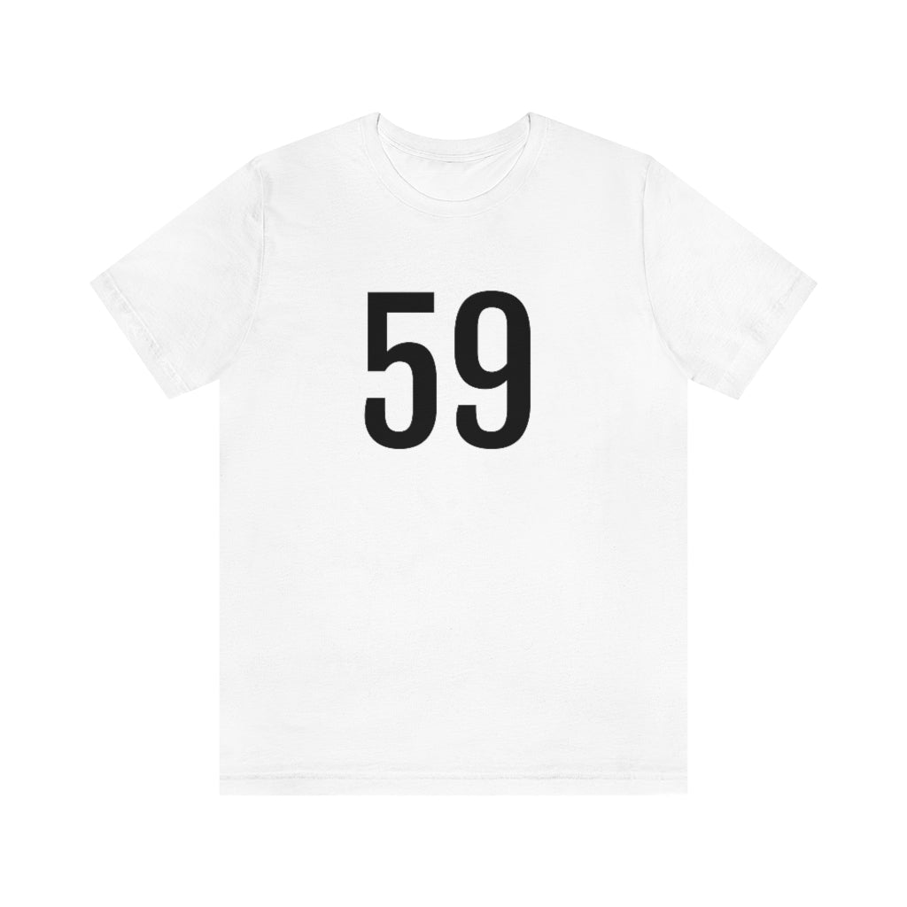 White T-Shirt 59 Numbered T Shirt with Number On Them for Numerological Black Tshirt Outfit Petrova Designs