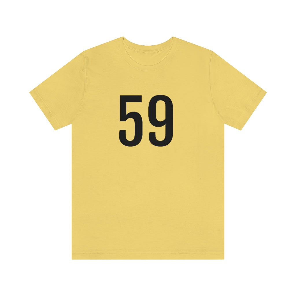 Yellow T-Shirt 59 Numbered T Shirt with Number On Them for Numerological Black Tshirt Outfit Petrova Designs