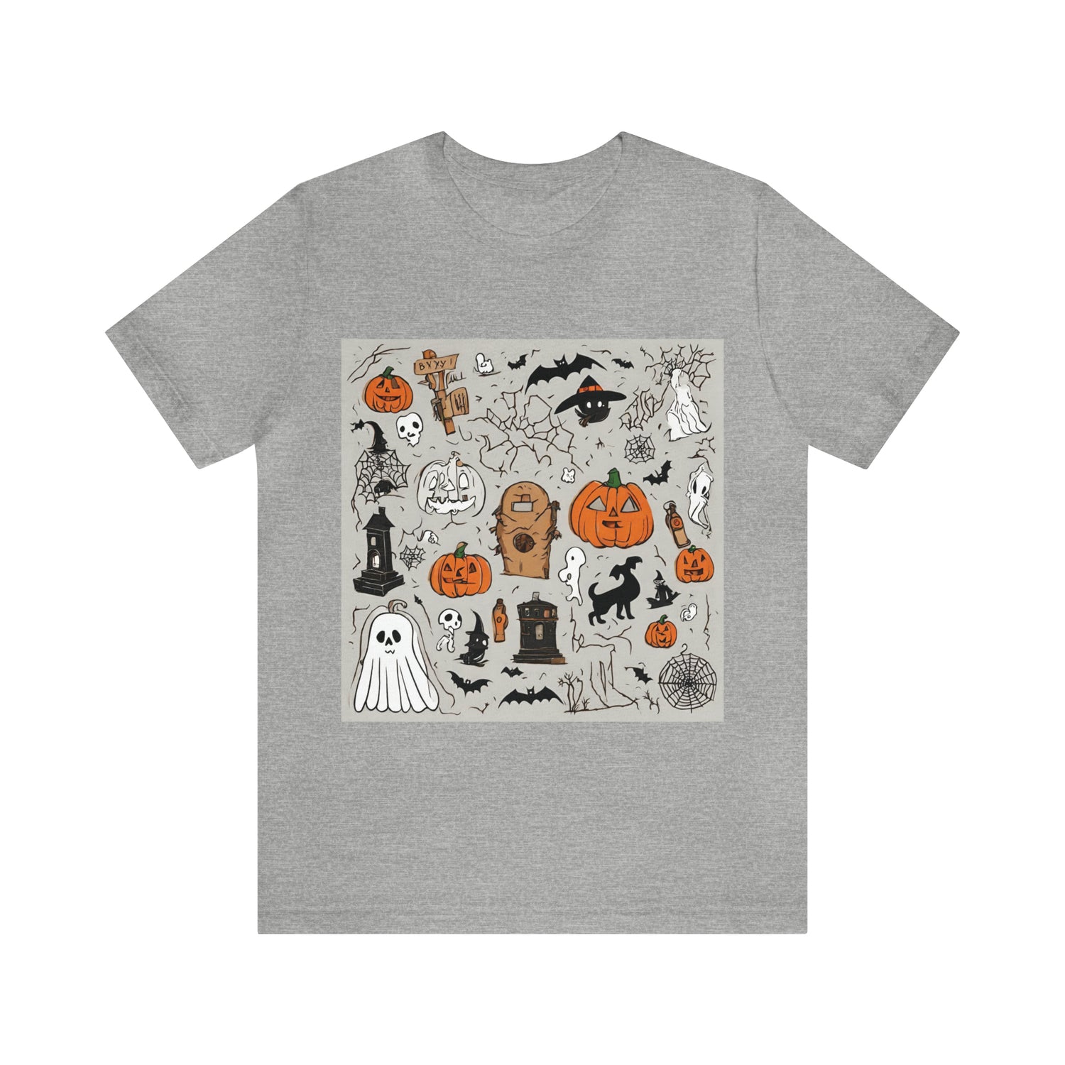Halloween Spooky T-Shirt | Halloween Gift Ideas Athletic Heather T-Shirt Petrova Designs