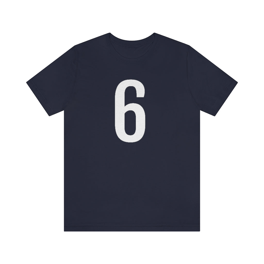 Navy T-Shirt 6 Numbered T Shirt with Number On Them for Numerological Black Tshirt Outfit Petrova Designs