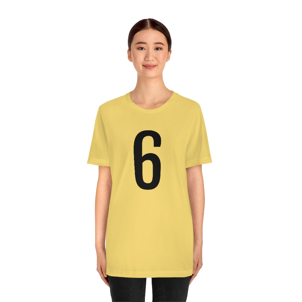 T-Shirt 6 Numbered T Shirt with Number On Them for Numerological Black Tshirt Outfit Petrova Designs