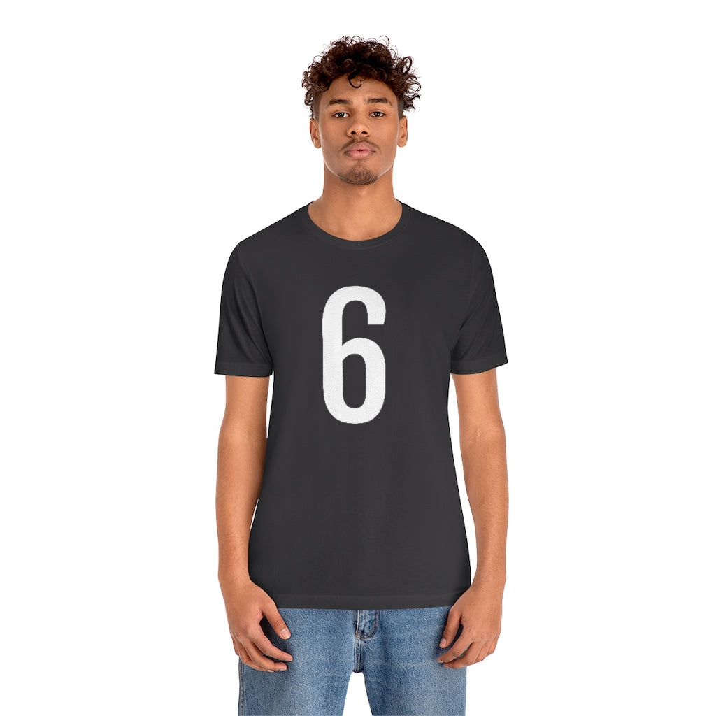 T-Shirt 6 Numbered T Shirt with Number On Them for Numerological Black Tshirt Outfit Petrova Designs