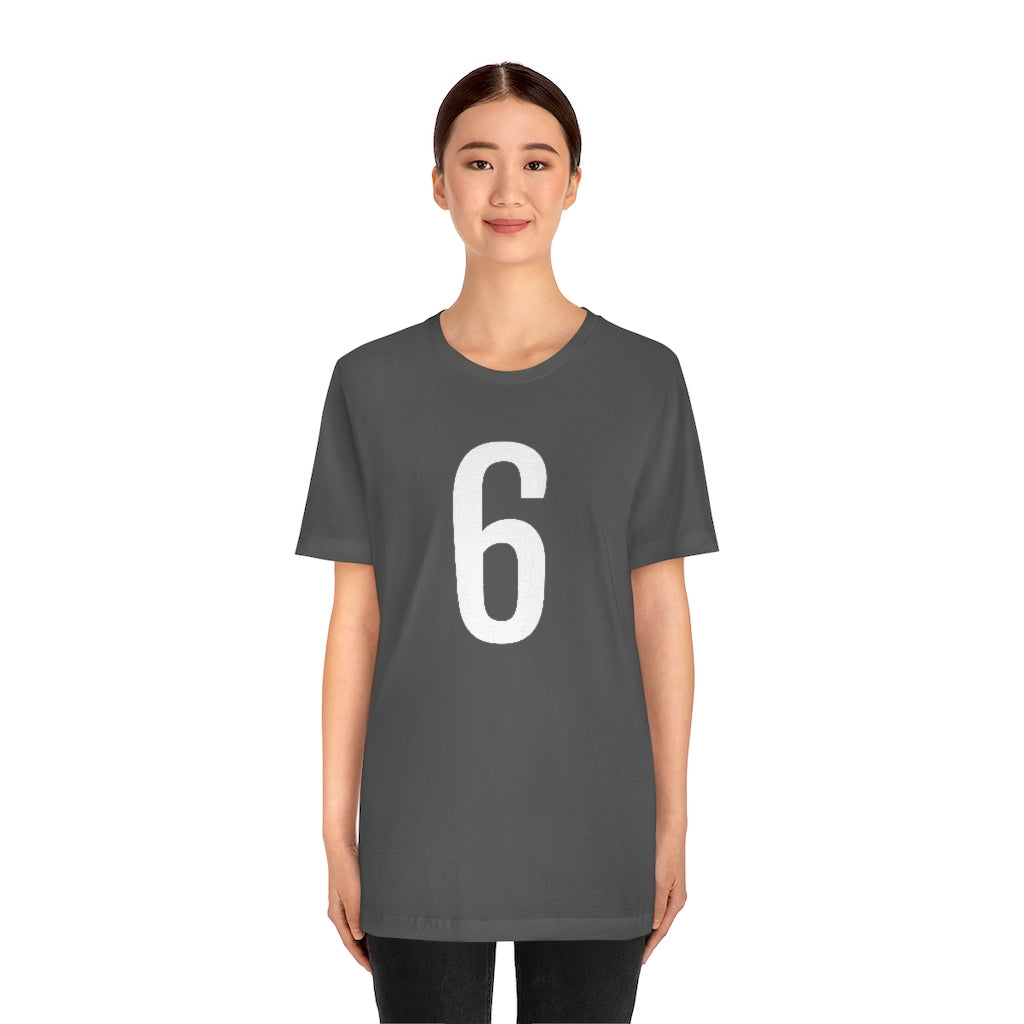 T-Shirt 6 Numbered T Shirt with Number On Them for Numerological Black Tshirt Outfit Petrova Designs