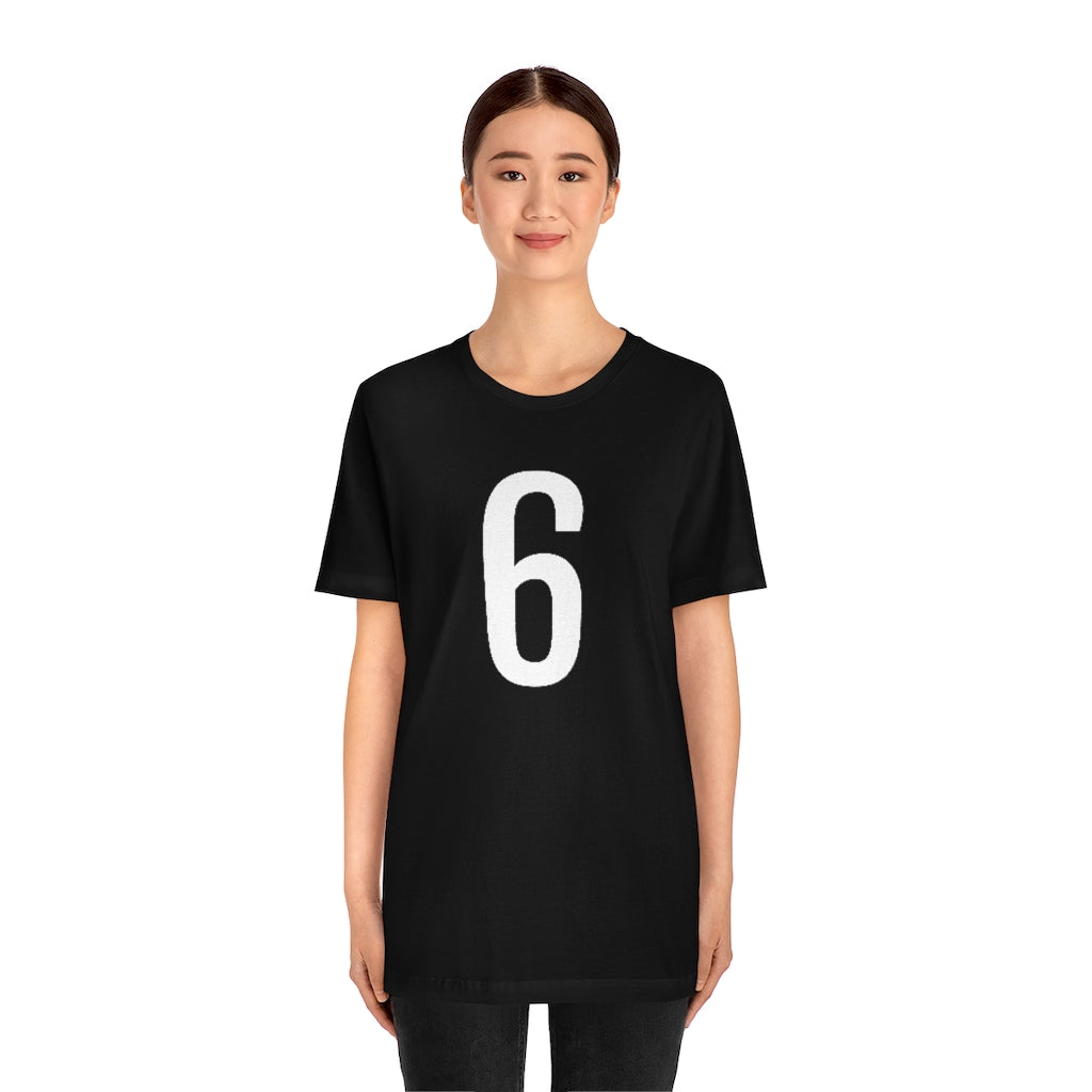 T-Shirt 6 Numbered T Shirt with Number On Them for Numerological Black Tshirt Outfit Petrova Designs