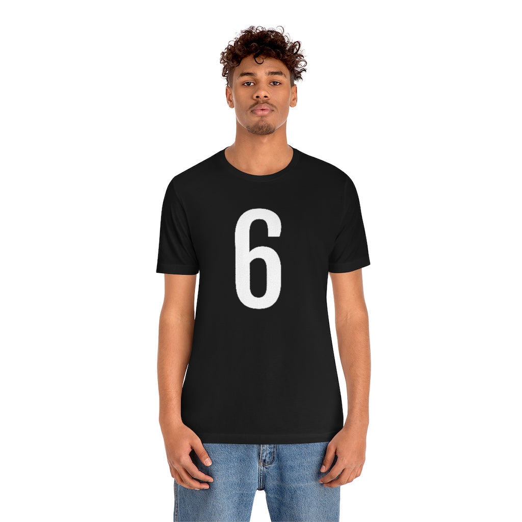 T-Shirt 6 Numbered T Shirt with Number On Them for Numerological Black Tshirt Outfit Petrova Designs