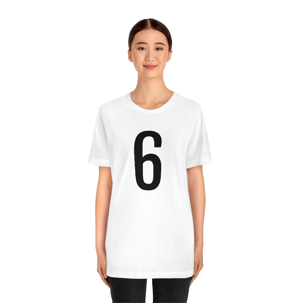 T-Shirt 6 Numbered T Shirt with Number On Them for Numerological Black Tshirt Outfit Petrova Designs