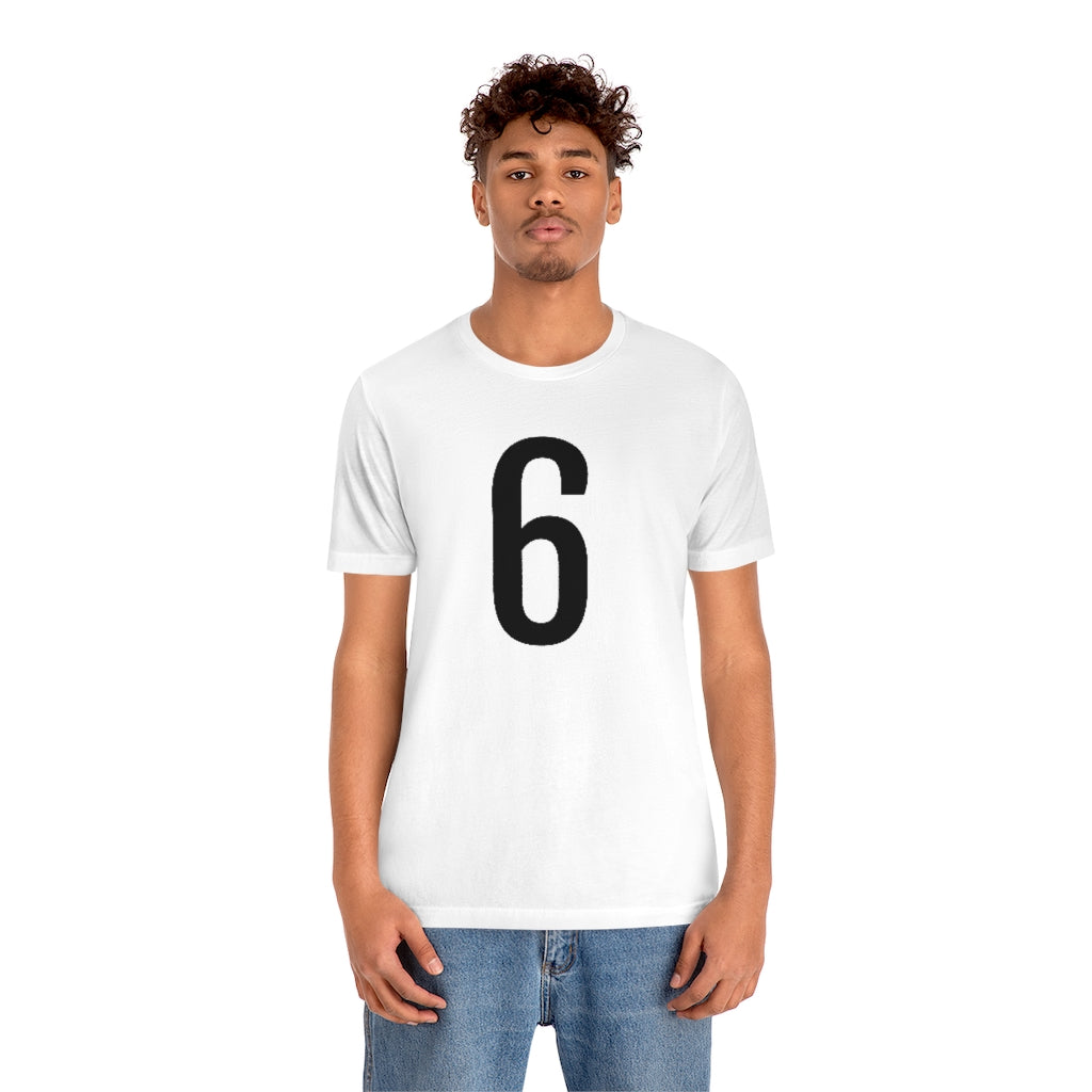 T-Shirt 6 Numbered T Shirt with Number On Them for Numerological Black Tshirt Outfit Petrova Designs