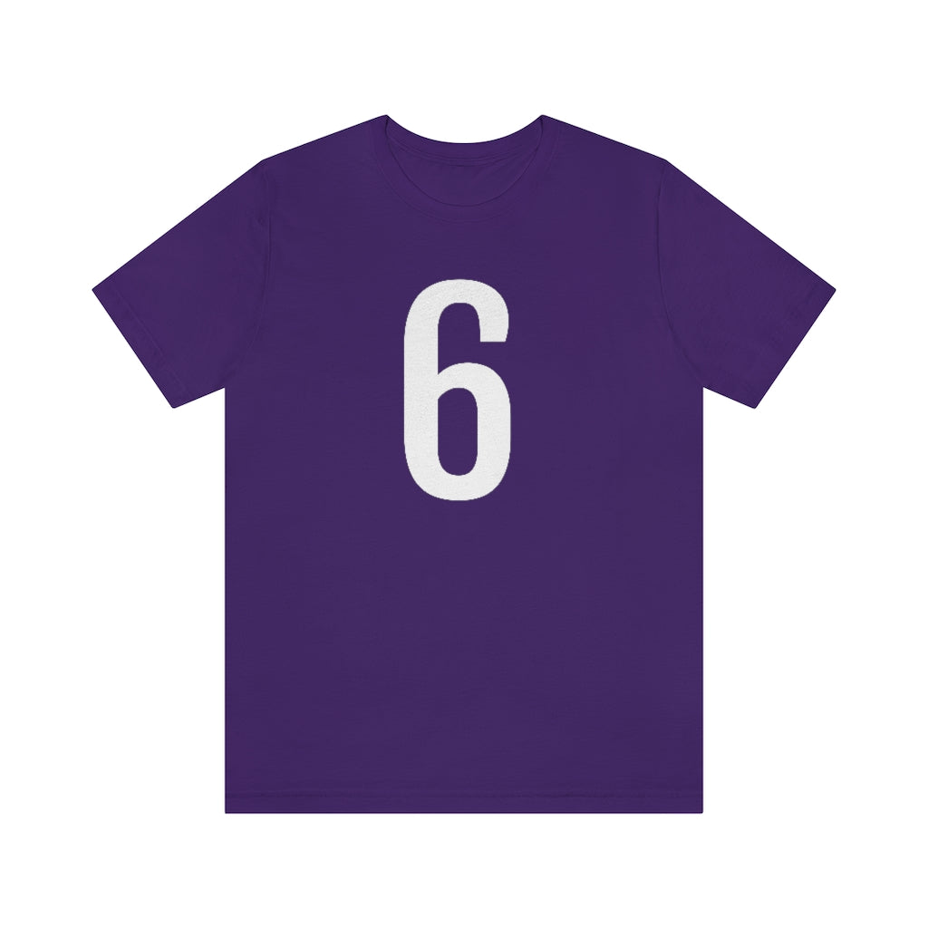 Team Purple T-Shirt 6 Numbered T Shirt with Number On Them for Numerological Black Tshirt Outfit Petrova Designs