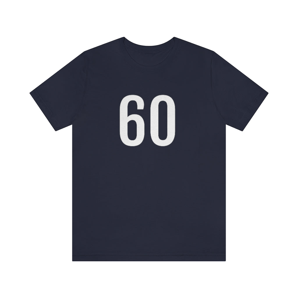 Navy T-Shirt 60 Numbered T Shirt with Number On Them for Numerological Black Tshirt Outfit Petrova Designs