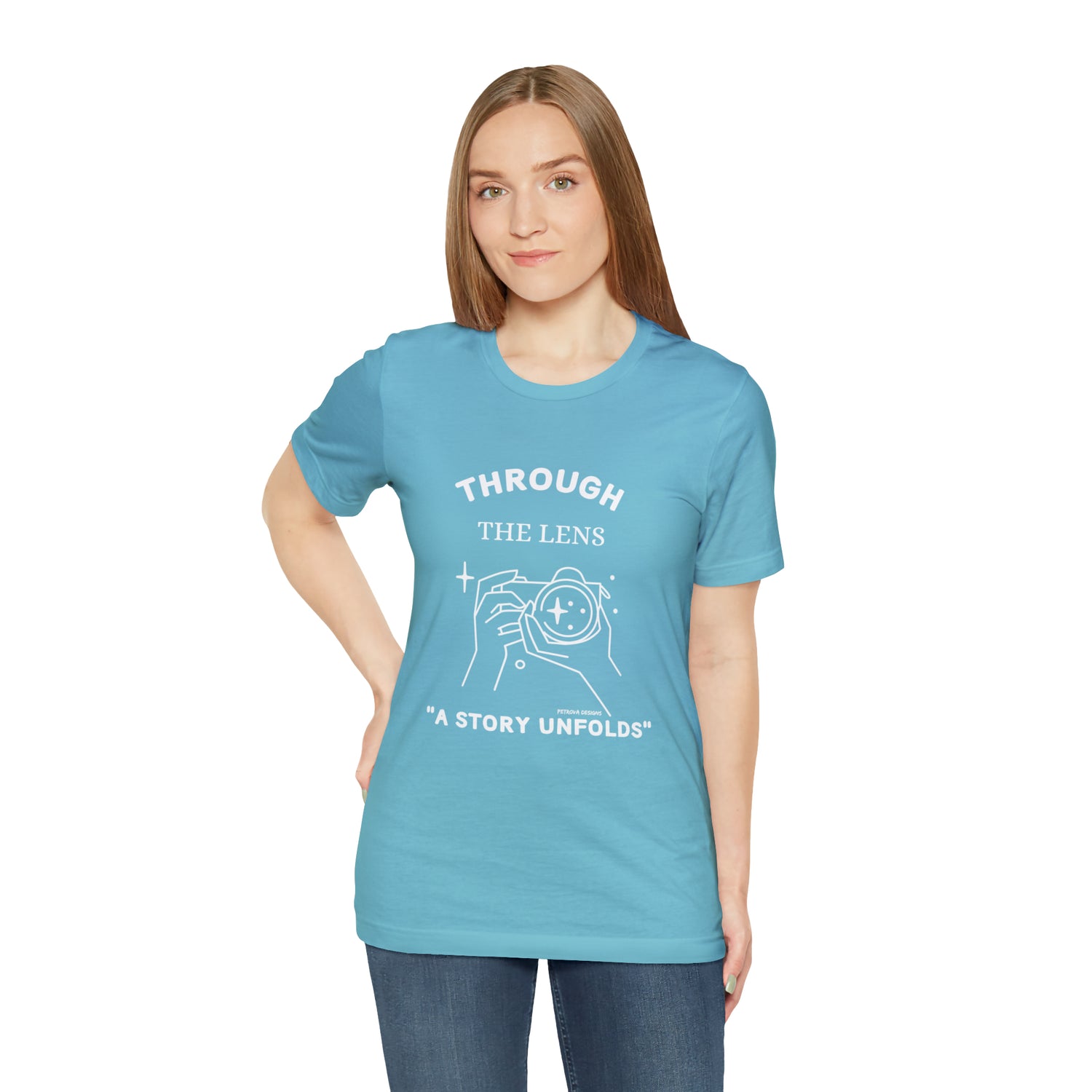 Turquoise T-Shirt Tshirt Design Gift for Friend and Family Short Sleeved Shirt Petrova Designs