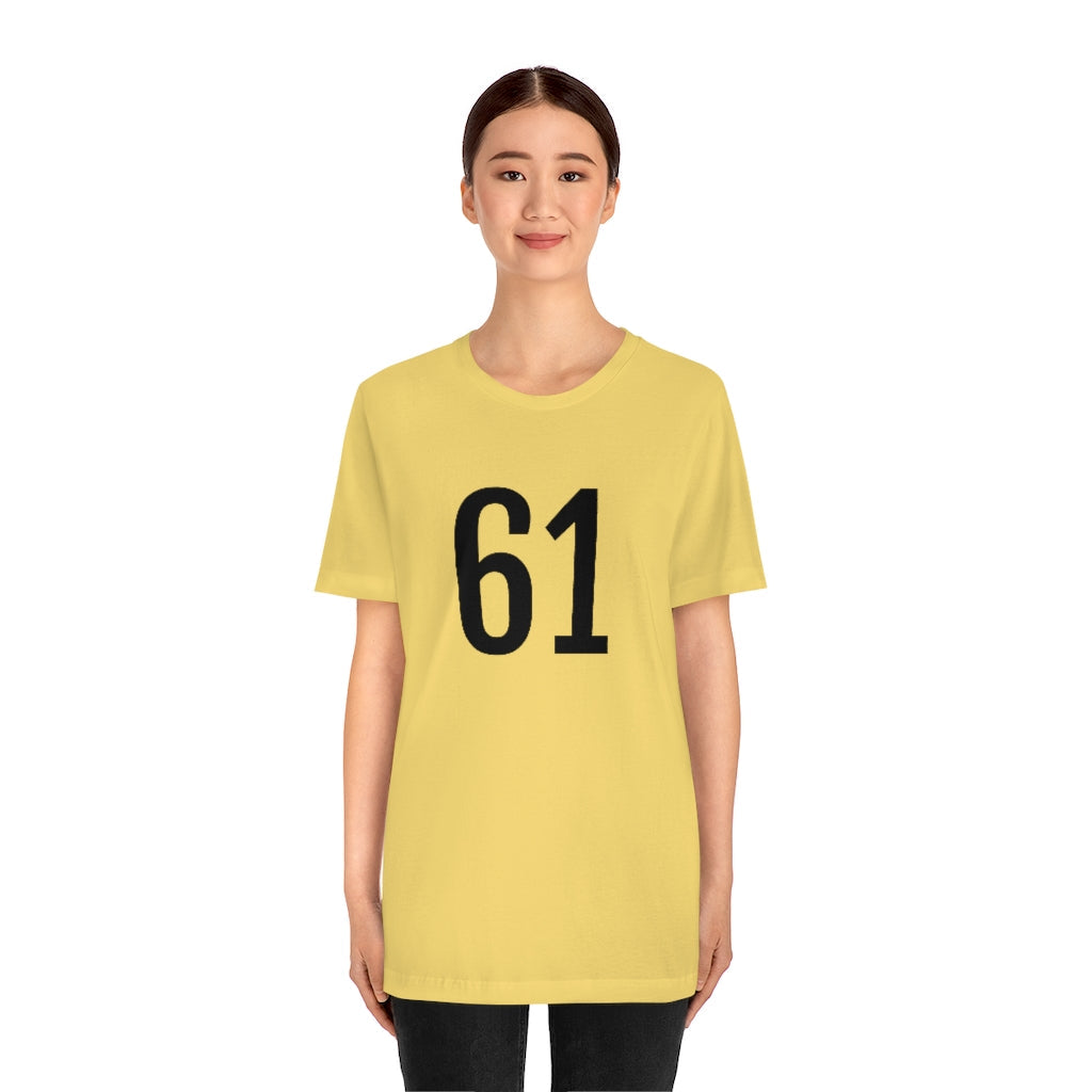 T-Shirt 61 Numbered T Shirt with Number On Them for Numerological Black Tshirt Outfit Petrova Designs