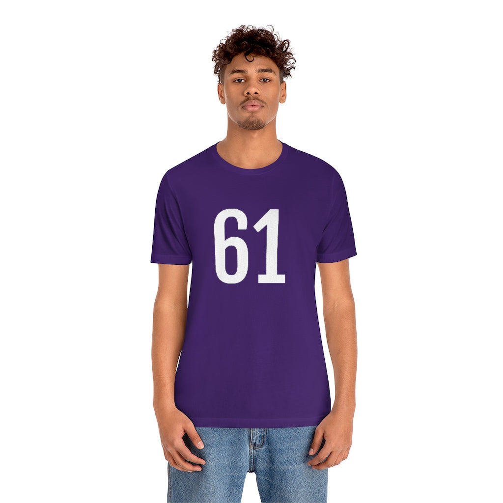 T-Shirt 61 Numbered T Shirt with Number On Them for Numerological Black Tshirt Outfit Petrova Designs