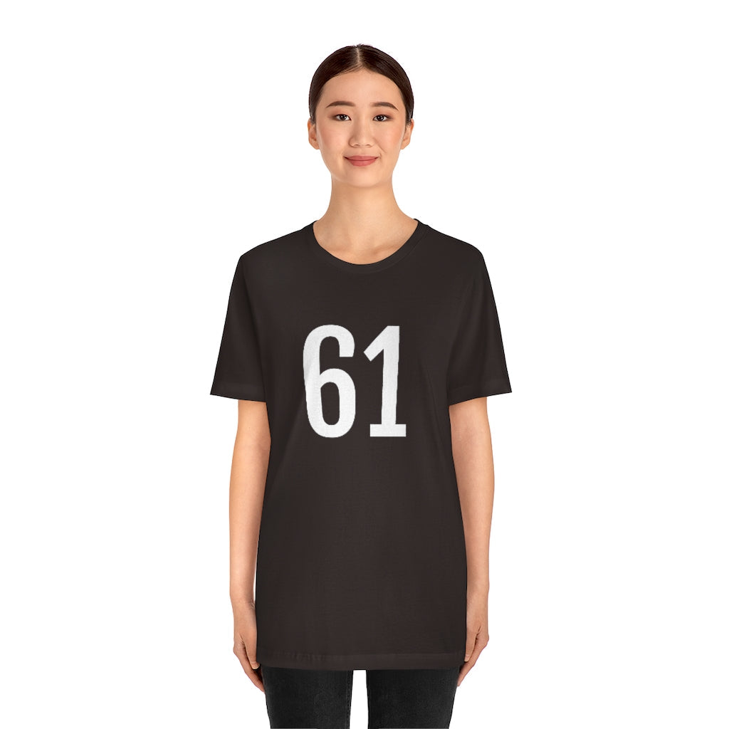 T-Shirt 61 Numbered T Shirt with Number On Them for Numerological Black Tshirt Outfit Petrova Designs