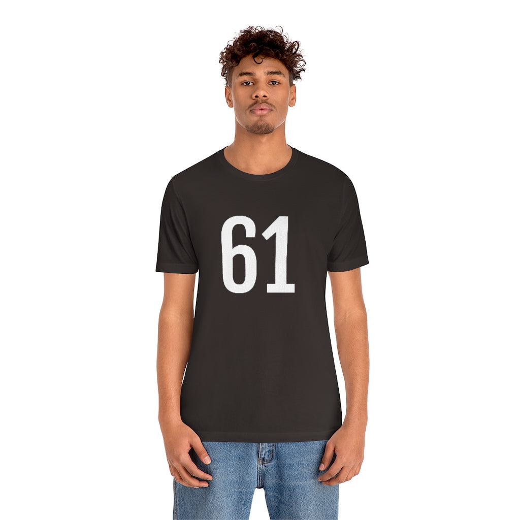 T-Shirt 61 Numbered T Shirt with Number On Them for Numerological Black Tshirt Outfit Petrova Designs