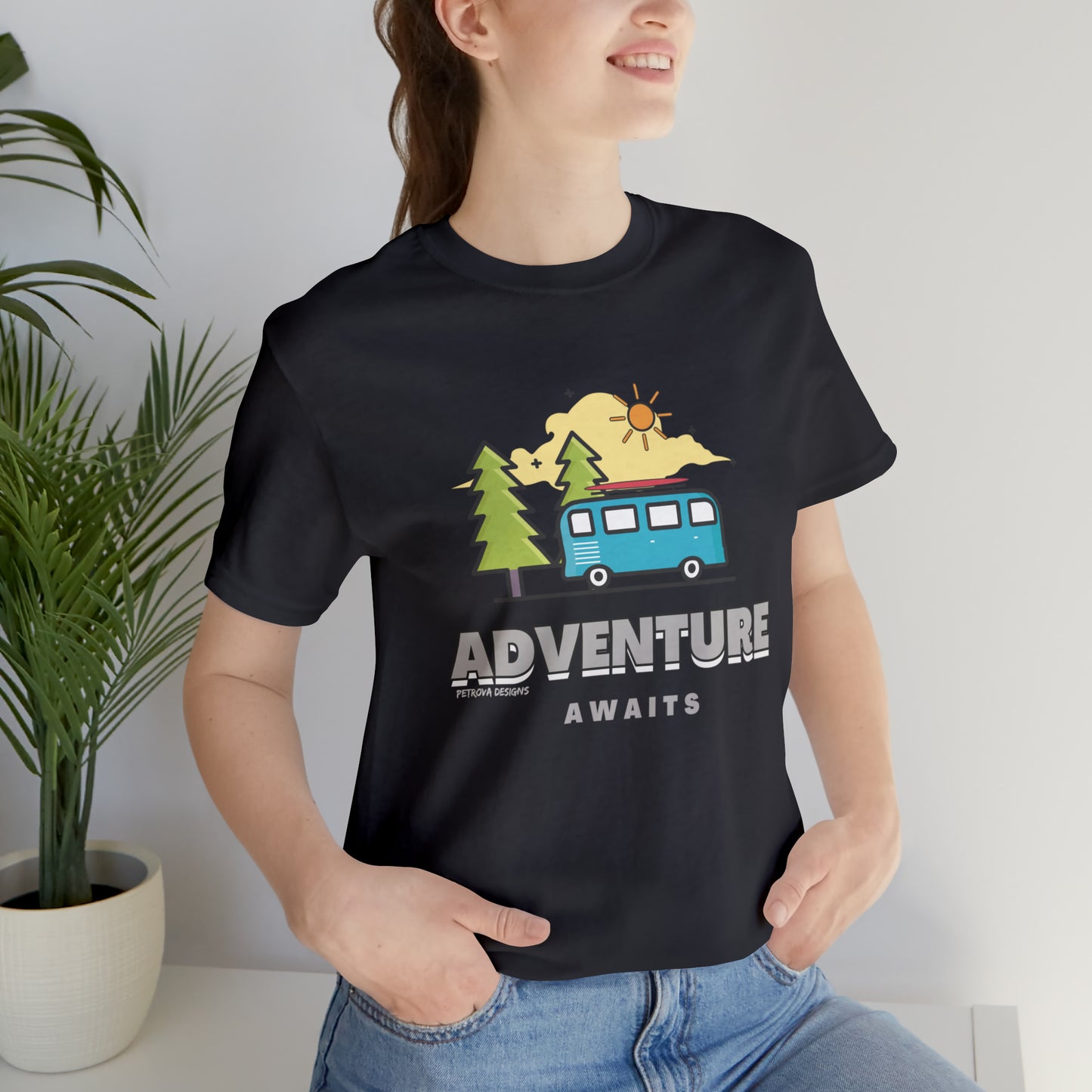T-Shirt for Travelers | Traveler Tee Gift Idea | Adventurer Dark Grey T-Shirt Petrova Designs