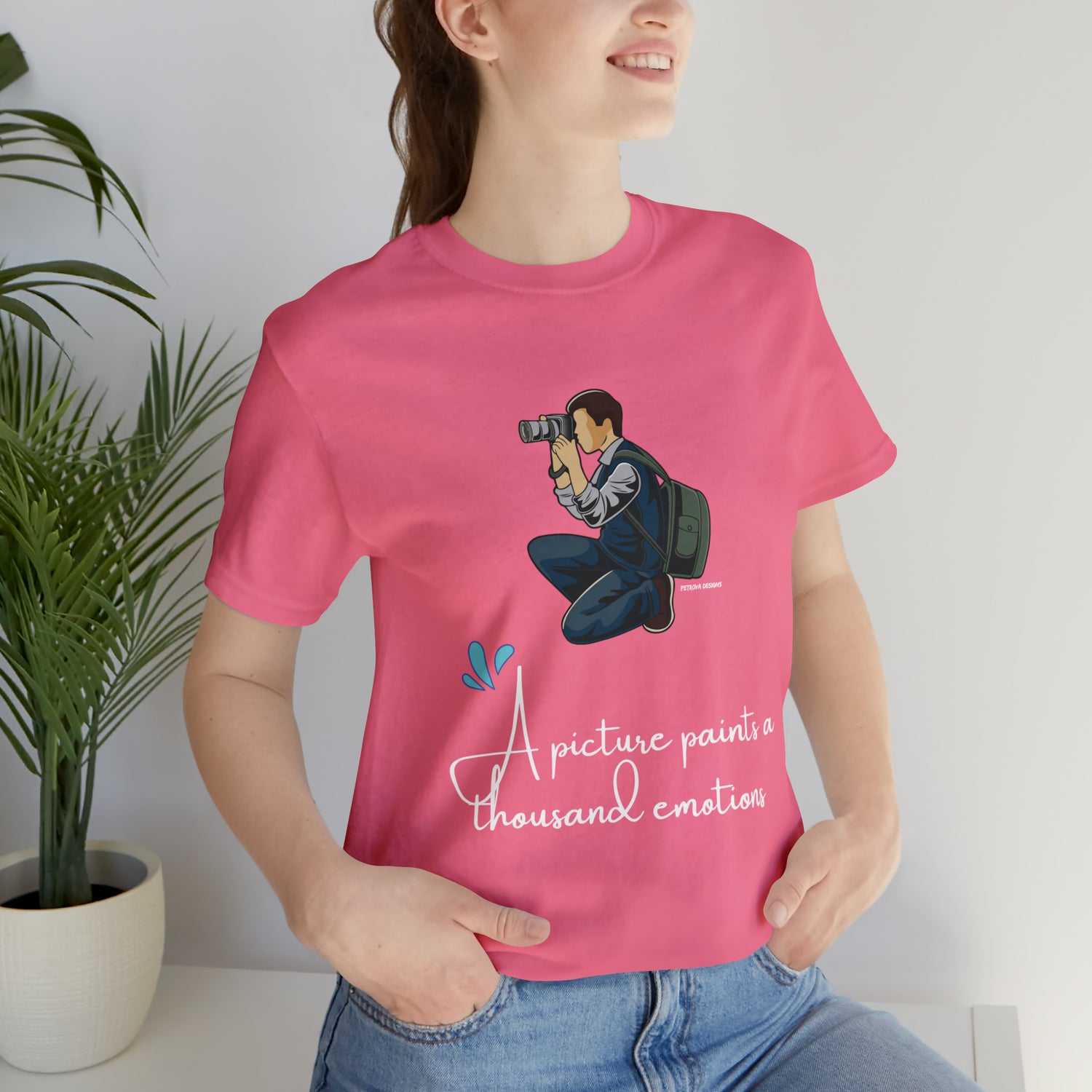 Charity Pink T-Shirt Tshirt Design Gift for Friend and Family Short Sleeved Shirt Petrova Designs