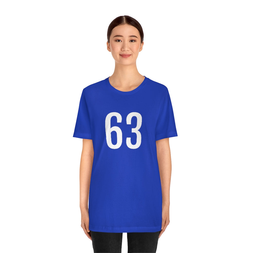 T-Shirt 63 Numbered T Shirt with Number On Them for Numerological Black Tshirt Outfit Petrova Designs