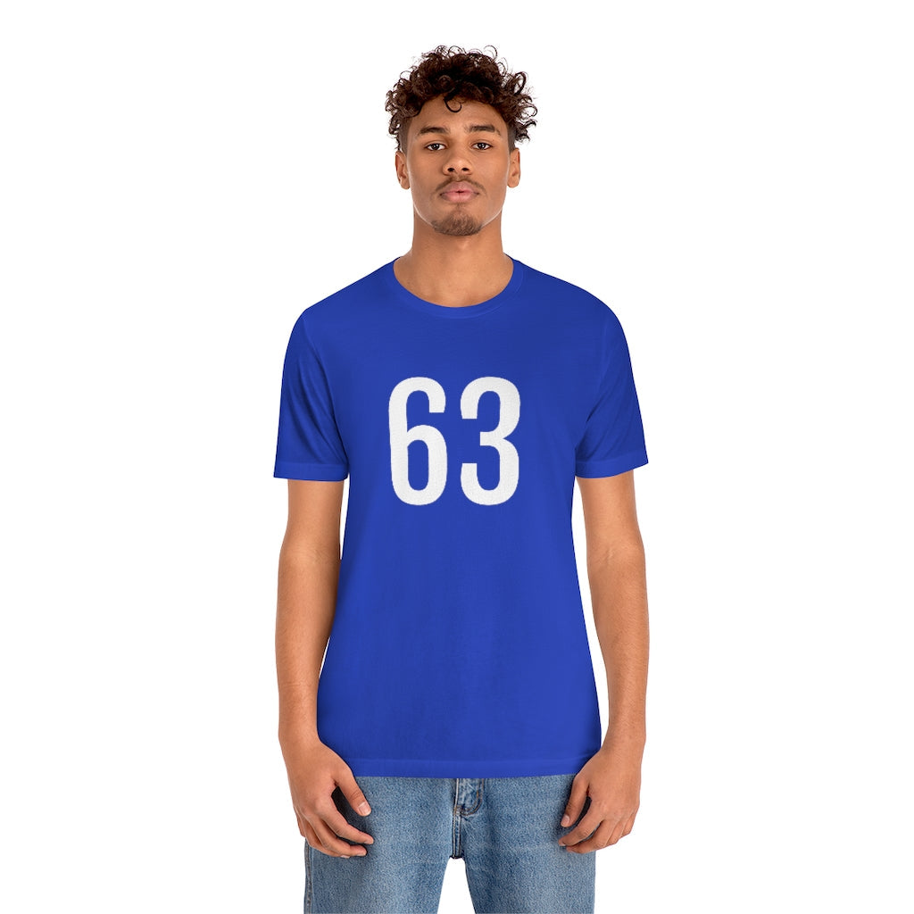 T-Shirt 63 Numbered T Shirt with Number On Them for Numerological Black Tshirt Outfit Petrova Designs