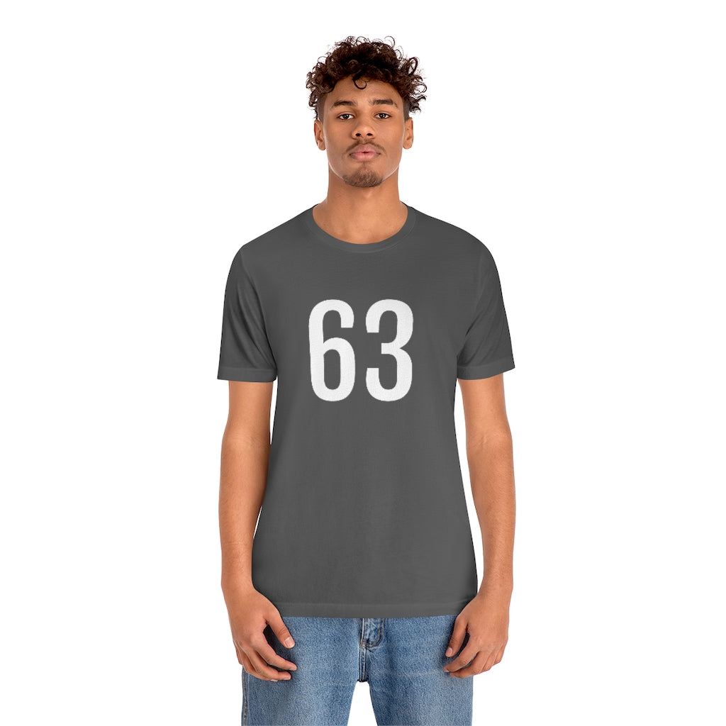 T-Shirt 63 Numbered T Shirt with Number On Them for Numerological Black Tshirt Outfit Petrova Designs