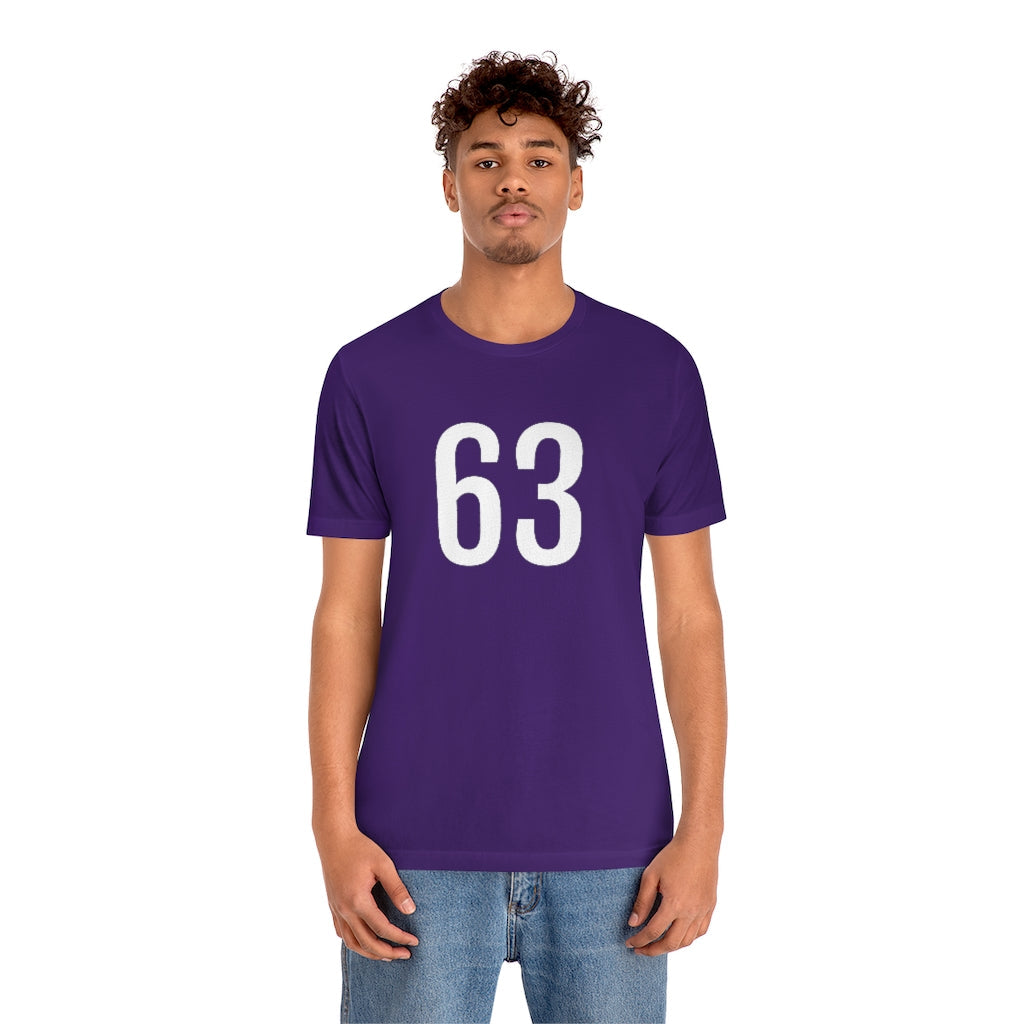 T-Shirt 63 Numbered T Shirt with Number On Them for Numerological Black Tshirt Outfit Petrova Designs