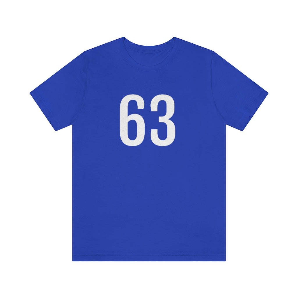 True Royal T-Shirt 63 Numbered T Shirt with Number On Them for Numerological Black Tshirt Outfit Petrova Designs