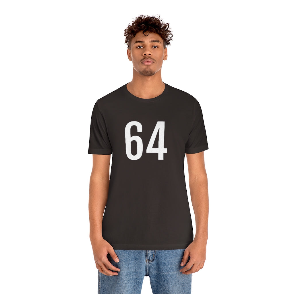 T-Shirt 64 Numbered T Shirt with Number On Them for Numerological Black Tshirt Outfit Petrova Designs