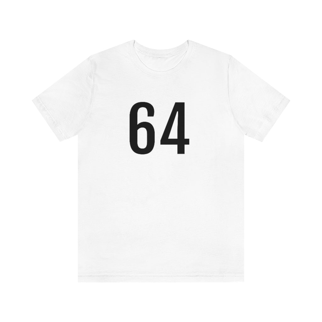 White T-Shirt 64 Numbered T Shirt with Number On Them for Numerological Black Tshirt Outfit Petrova Designs