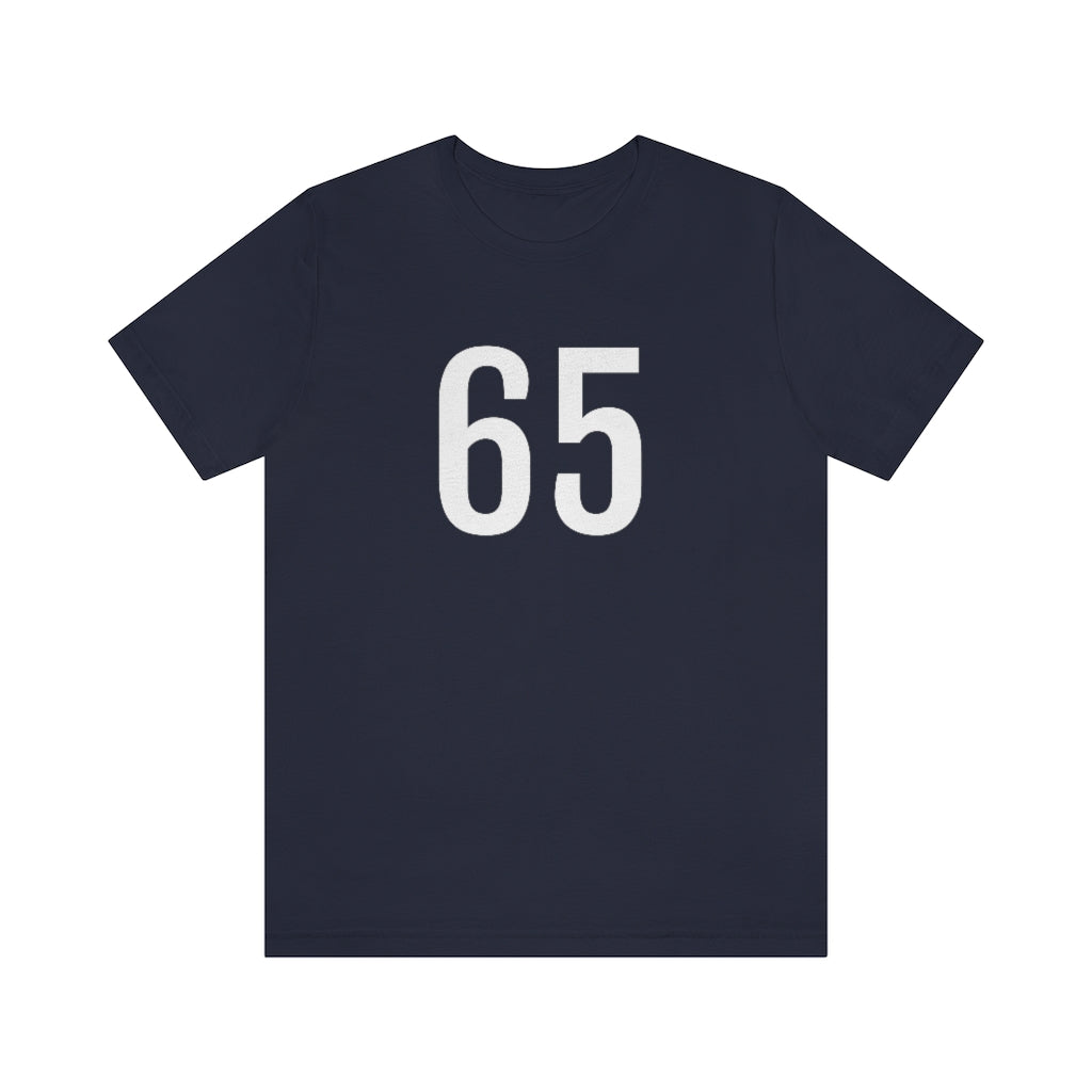 Navy T-Shirt 65 Numbered T Shirt with Number On Them for Numerological Black Tshirt Outfit Petrova Designs