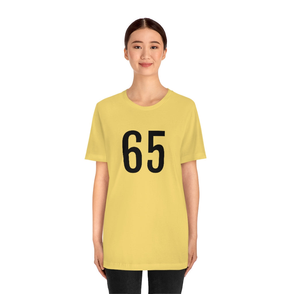 T-Shirt 65 Numbered T Shirt with Number On Them for Numerological Black Tshirt Outfit Petrova Designs