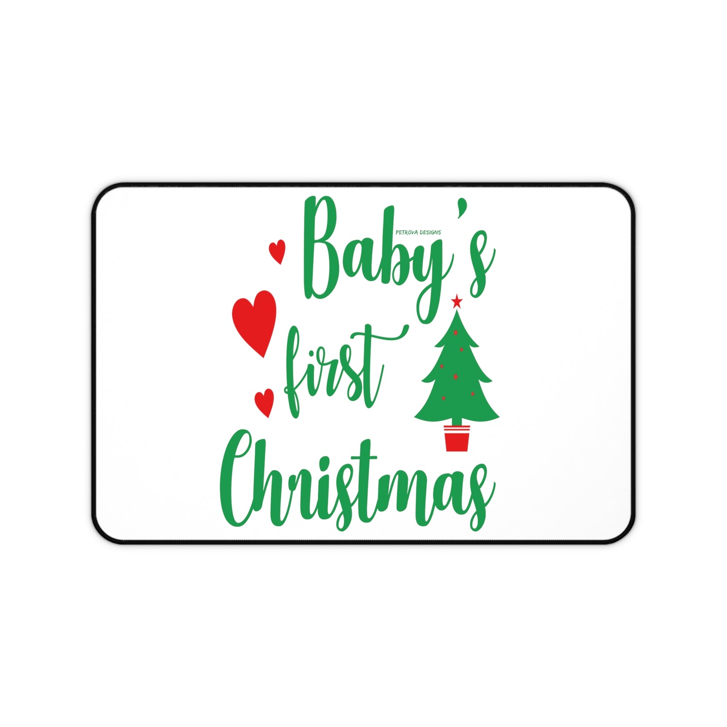 Baby's First Christmas Desk Mat (12" × 18" - multiple background colors) Home Decor Petrova Designs