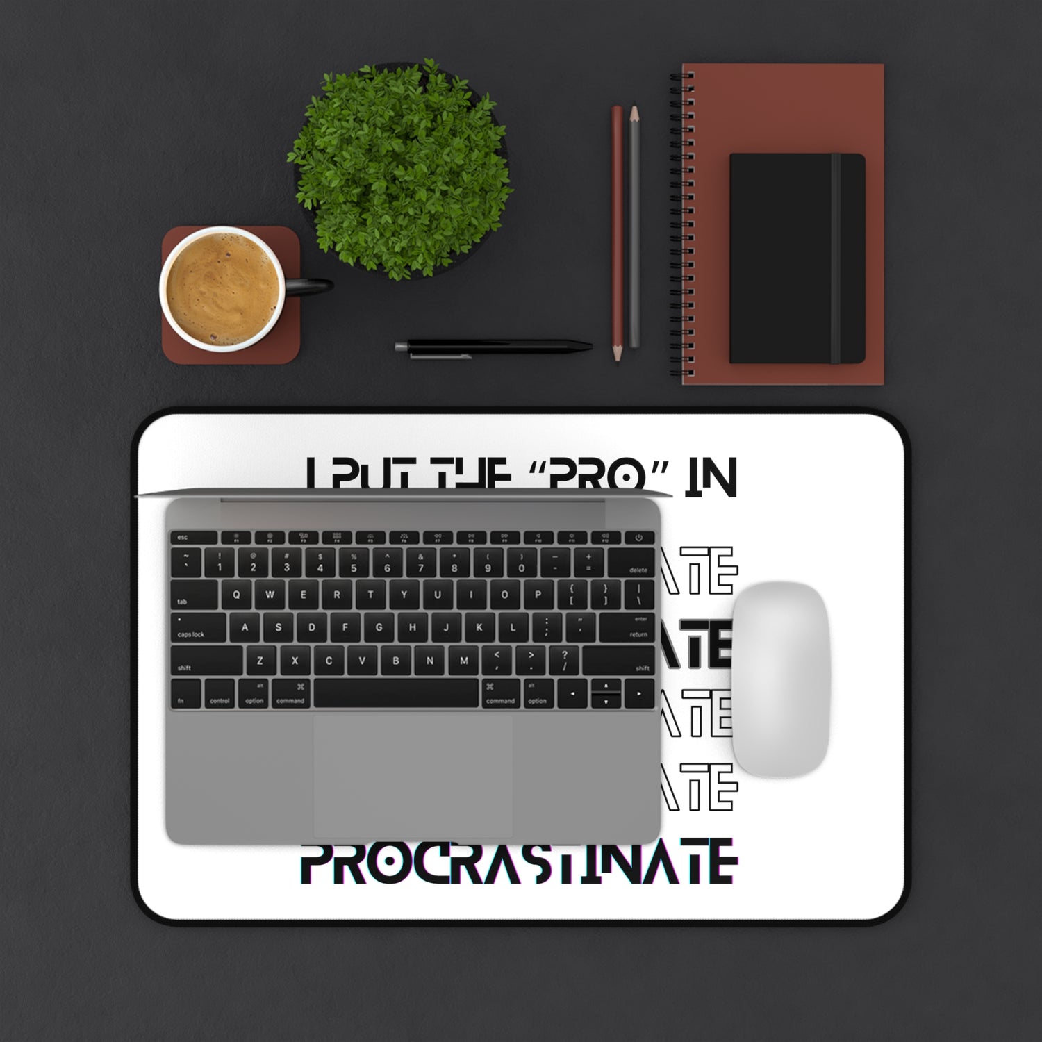 Funny Desk Mat about Procrastination (12" × 18" - multiple background colors) Home Decor Petrova Designs