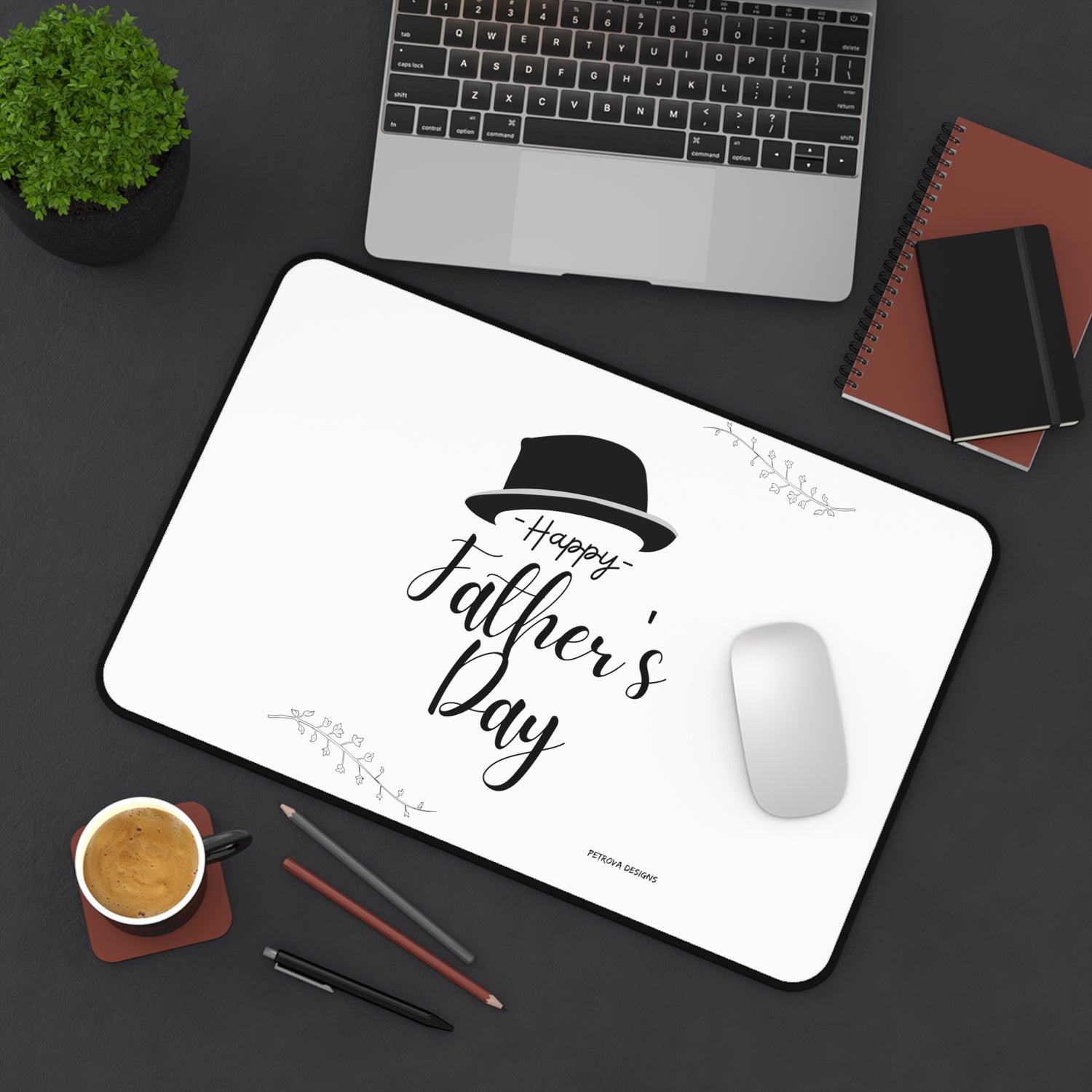 Father's Day Desk Mat for Dad (12" × 18" - multiple background colors) Home Decor Petrova Designs