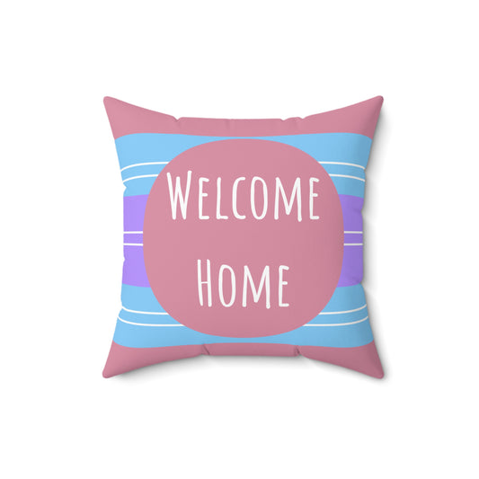 Home Decor Throw Pillow Covers and Inserts for Couch Sofa Throw Pillows Bedroom Living Room Pink Welcome Printify