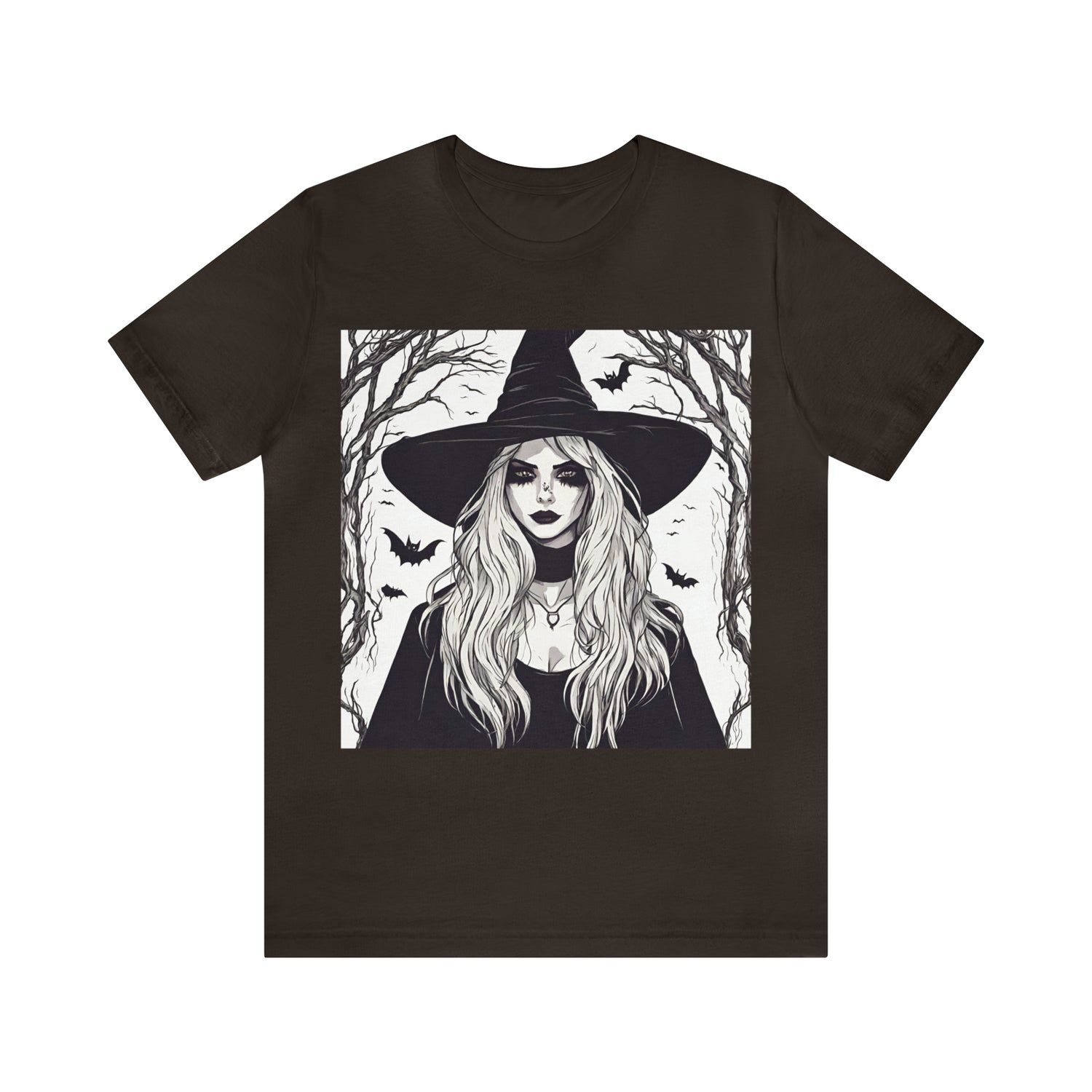 Halloween Beautiful Witch T-Shirt | Halloween Gift Ideas Brown T-Shirt Petrova Designs