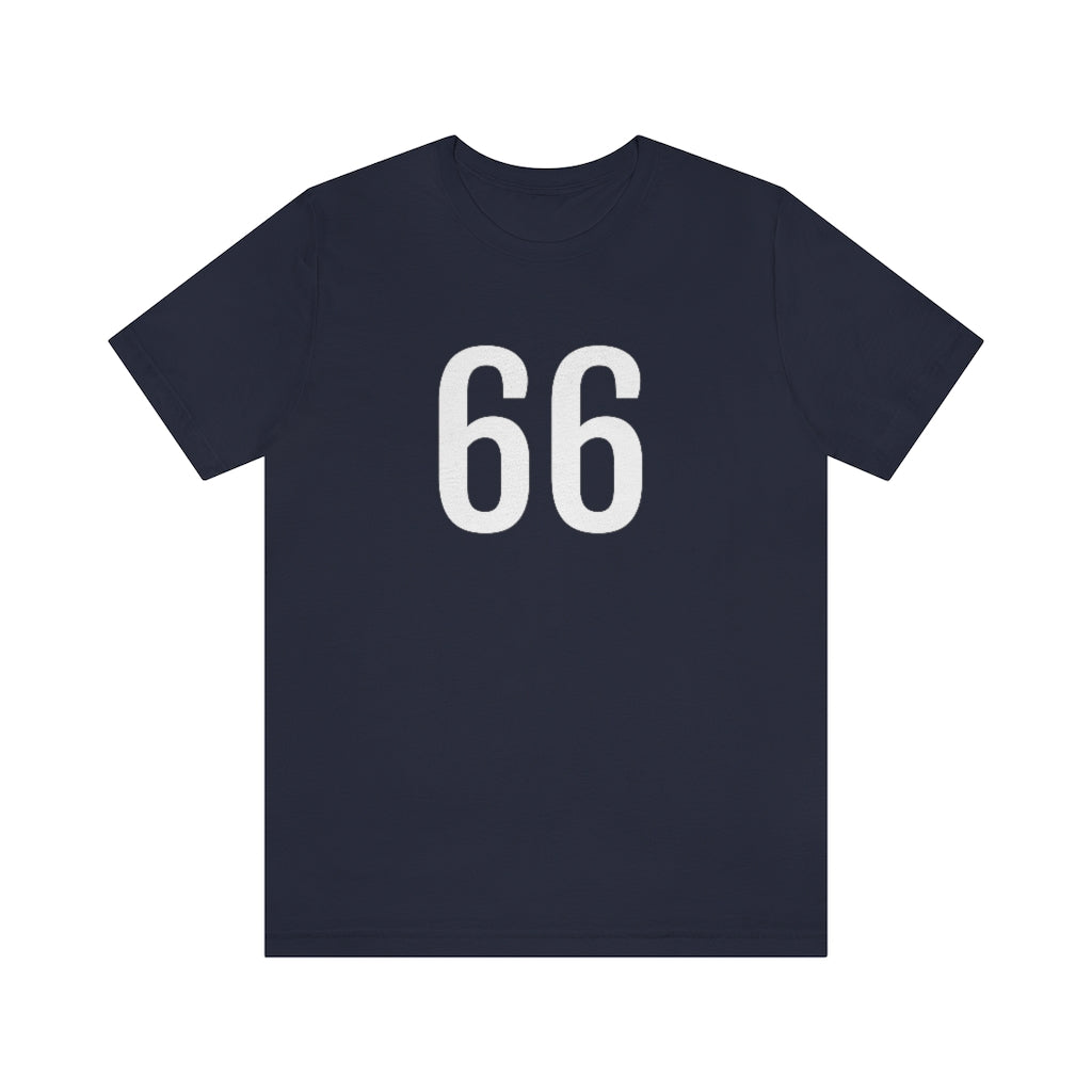 Navy T-Shirt 66 Numbered T Shirt with Number On Them for Numerological Black Tshirt Outfit Petrova Designs