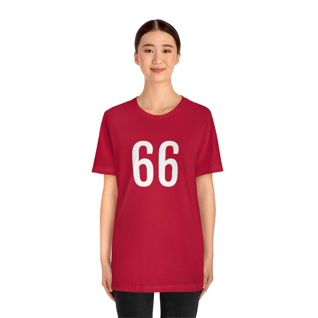 T-Shirt 66 Numbered T Shirt with Number On Them for Numerological Black Tshirt Outfit Petrova Designs