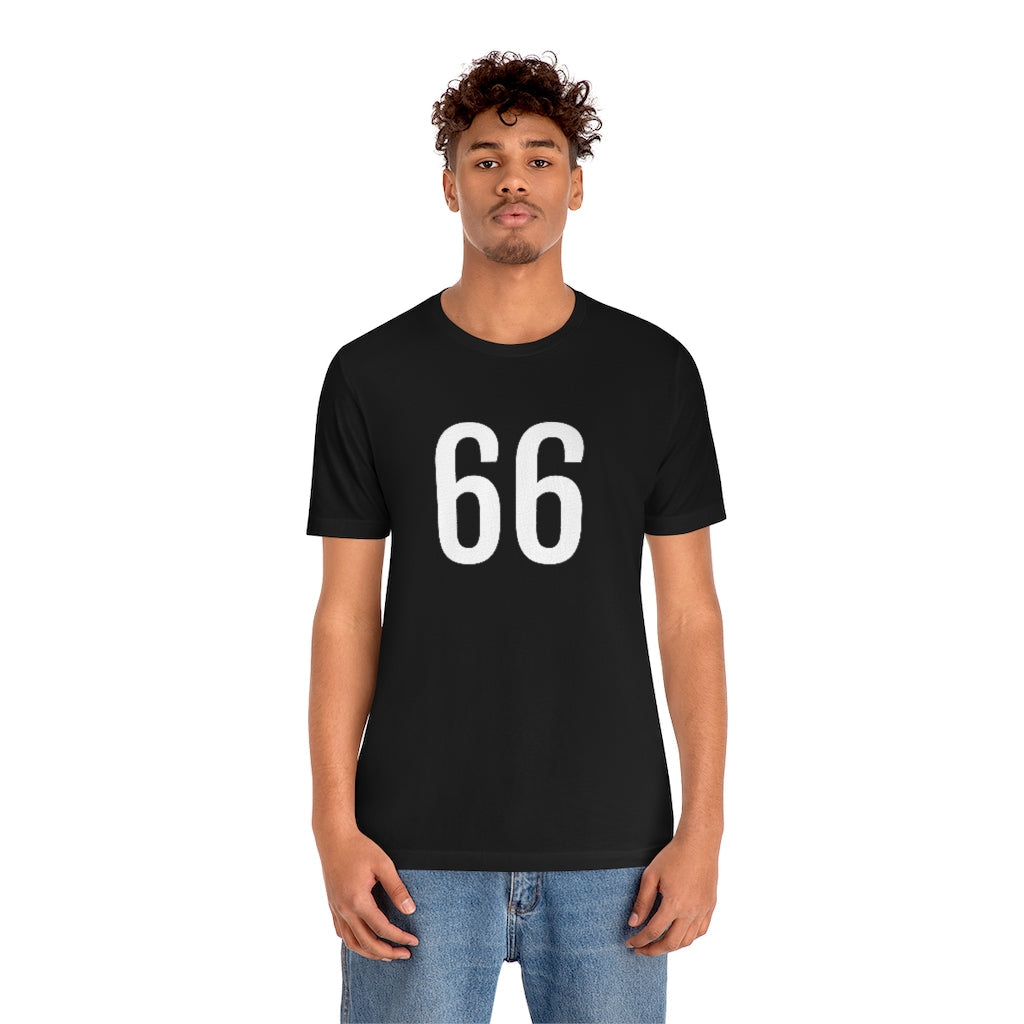 T-Shirt 66 Numbered T Shirt with Number On Them for Numerological Black Tshirt Outfit Petrova Designs