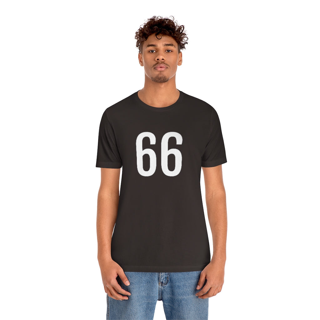 T-Shirt 66 Numbered T Shirt with Number On Them for Numerological Black Tshirt Outfit Petrova Designs