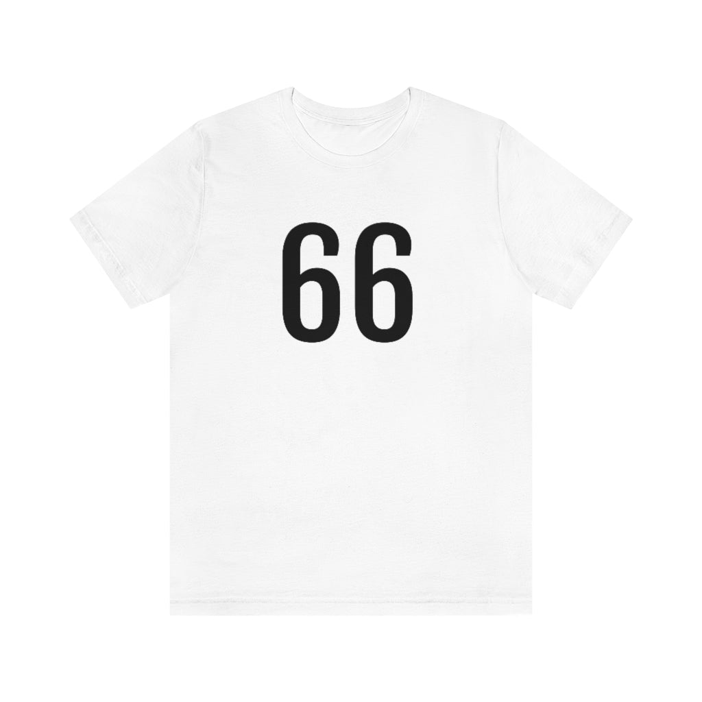 White T-Shirt 66 Numbered T Shirt with Number On Them for Numerological Black Tshirt Outfit Petrova Designs