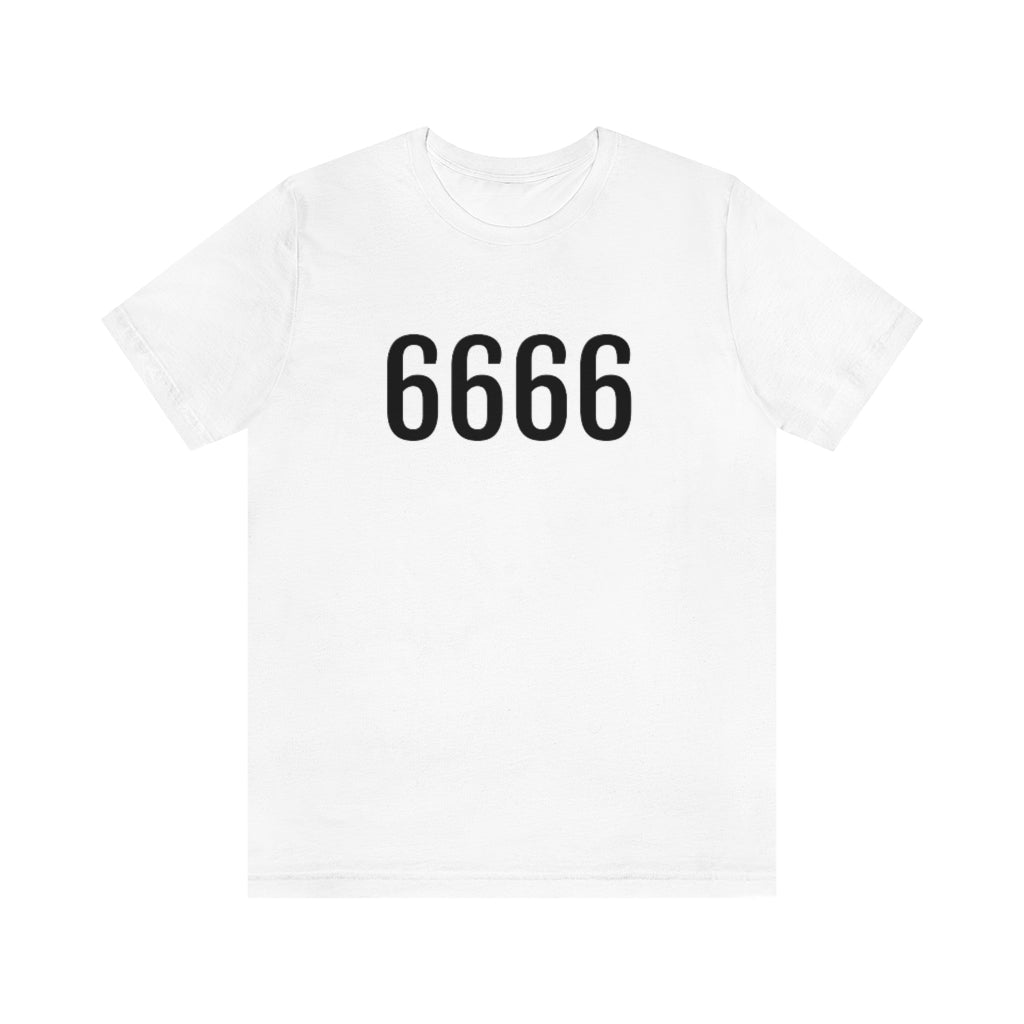 White T-Shirt 6666 T-Shirt Angel Number Tee Shirt with Numbers On Them for Numbered Outfit Petrova Designs