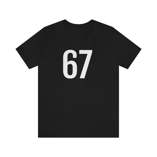 Black T-Shirt 67 Numbered T Shirt with Number On Them for Numerological Black Tshirt Outfit Petrova Designs