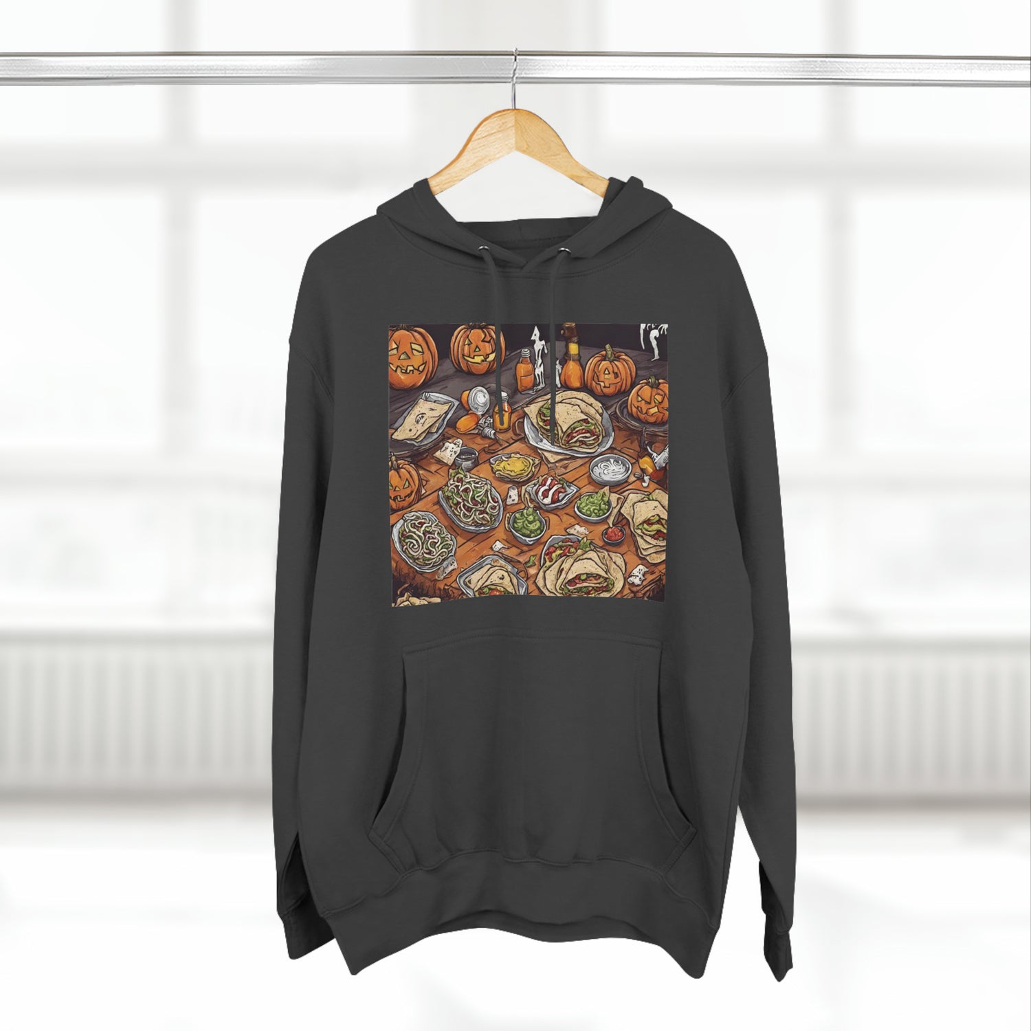 Funny Halloween and Tacos Hoodie | Halloween Gift Ideas Charcoal Heather Hoodie Petrova Designs